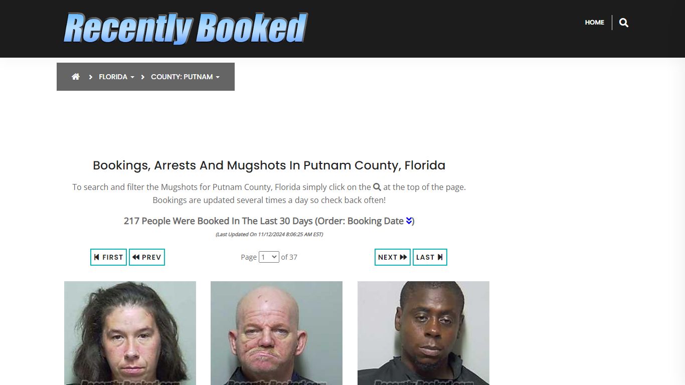 Bookings, Arrests and Mugshots in Putnam County, Florida - Recently Booked